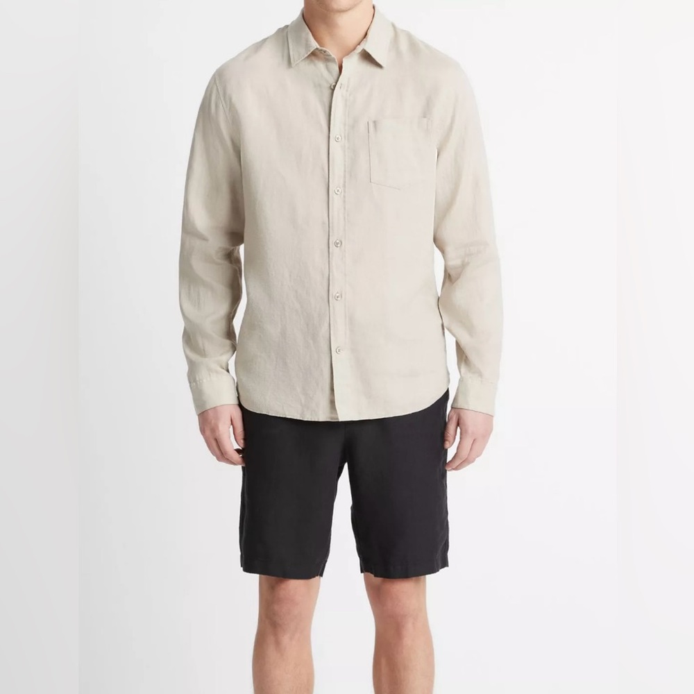 NWT VINCE linen long sleeve shirt size XL